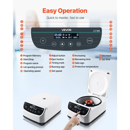 Centrifuge machine 2/5/10/15 ml Speed 500-4000 rpm with 1 rotor and timer