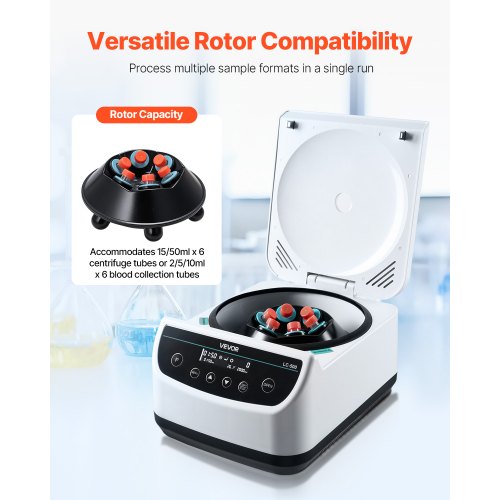 Centrifuge machine 2/5/10/15/50 ml Speed 500-4000 rpm with 1 rotor and timer