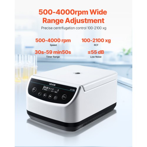 Centrifuge machine 2/5/10/15/50 ml Speed 500-4000 rpm with 1 rotor and timer