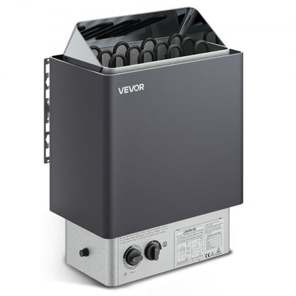 Sauna Heater, 6KW 220V Electric Sauna Stove, Steam Bath Sauna Heater with Built-In Controls, 3h Timer and Adjustable Temp for Max. 176-318 Cubic Feet, Home Hotel Spa Shower Use, FCC Certification