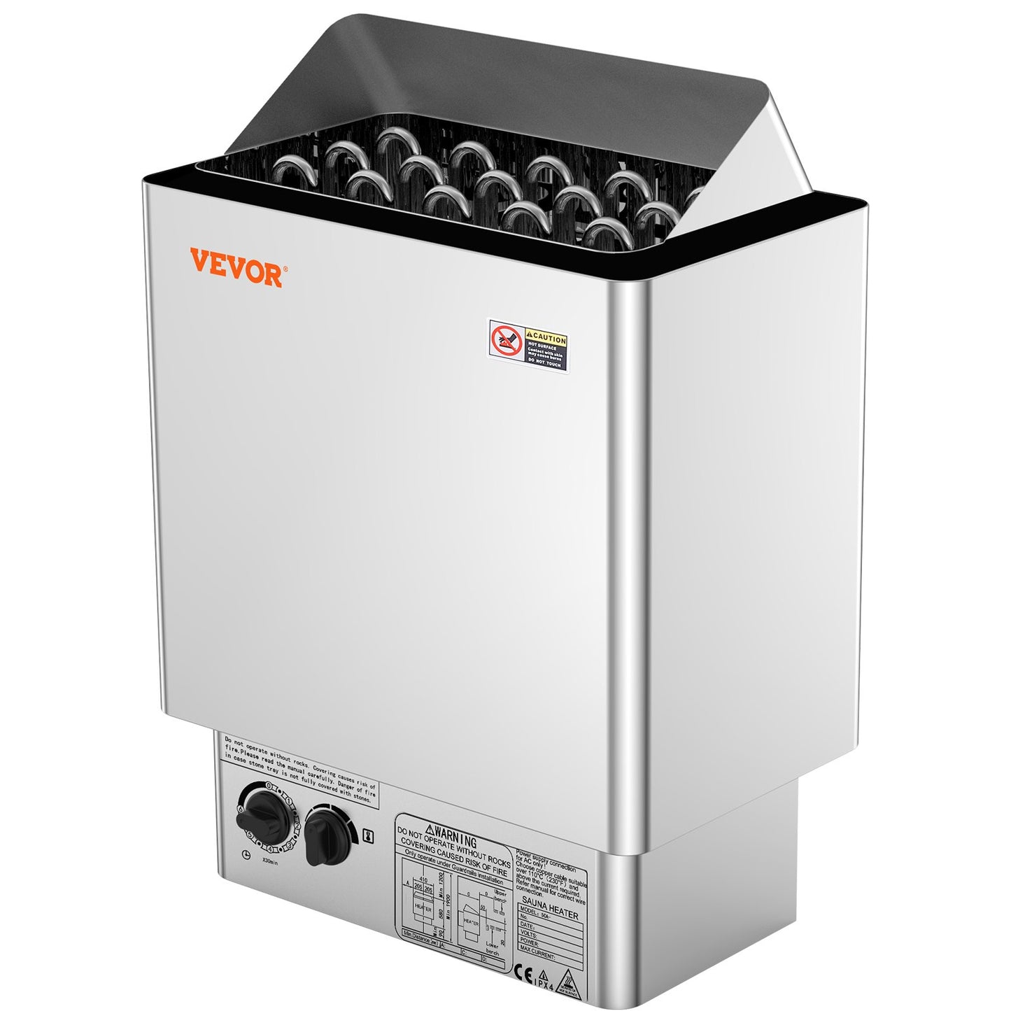 8KW Elektrisk bastuvärmare Inbyggd kontroll 8-12 m³HomeSpa rostfritt stål