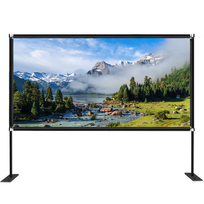 Projector Screen with Stand 150inch Portable Movie Screen 16:9 4K HD Wide Angle Outdoor Projector Screen Stand Easy Assembly with Storage Bag for Home Theater Office Outdoor Use