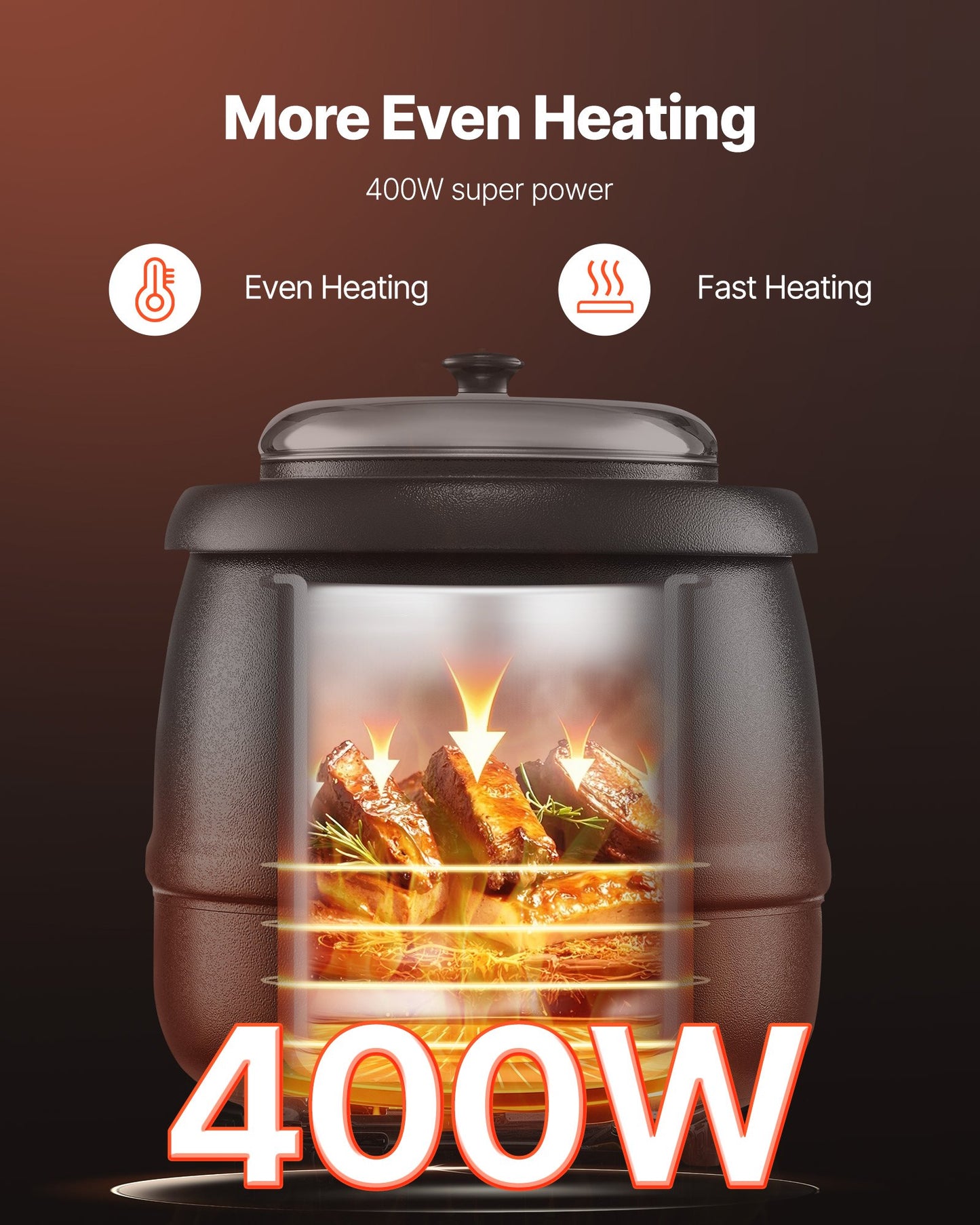 Electric Soup Warmer, 10QT Commercial Soup Kettle with 304 Stainless Steel Detachable Insert Pot, 95~176°F Adjustable Temperature, Soup Station for Restaurant and Big Family, Black