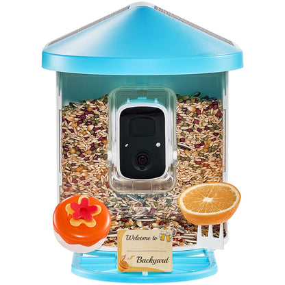 Smart Bird Feeder with Camera 2K HD AI Identify Bird Species Solar Powered