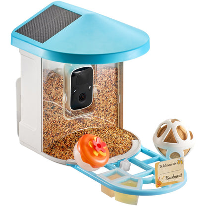 Smart Bird Feeder with Camera 2K HD AI Identify Bird Species Solar Powered