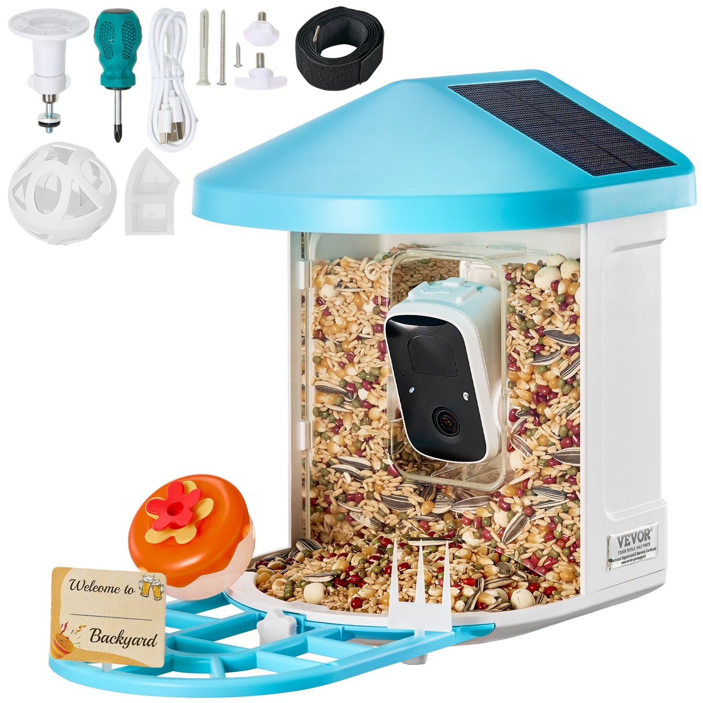 Smart Bird Feeder with Camera 2K HD AI Identify Bird Species Solar Powered