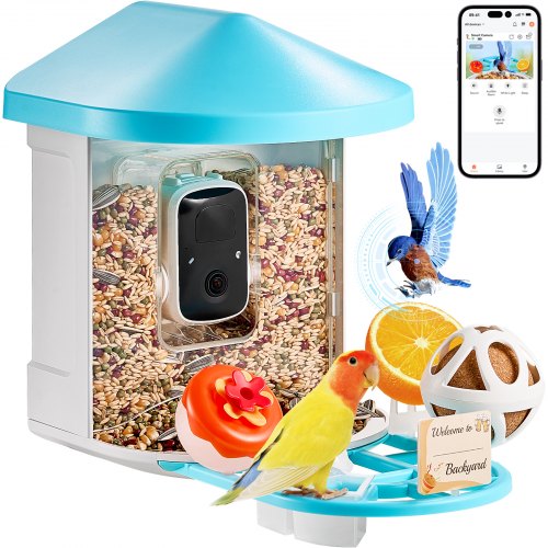 Smart Bird Feeder with Camera, 2K HD AI Identify 10,000+ Bird Species, Solar-Powered Bird Watching Camera with Auto Capture & Instant Notify, Wireless Outdoor Ideal Gift for Bird Lovers (Green)
