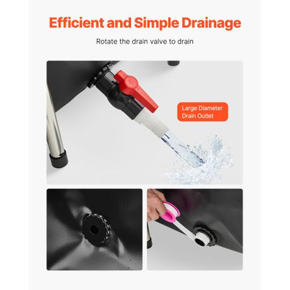 Canvas Fiskdamm Ovanmark Koi Aquarium 470 Gallon med Genomskinlig Panel