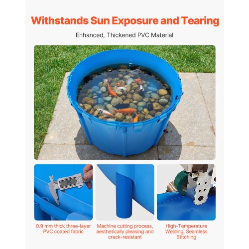 Canvas Fischteich Upland Fish Aquarium 448,8 Gallonen Runder Koiteich (Blau)