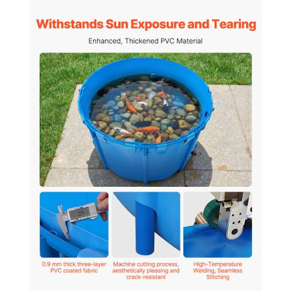 Canvas Fischteich Upland Fish Aquarium 448,8 Gallonen Runder Koiteich (Blau)