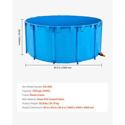 Canvas Fischteich Upland Fish Aquarium 1320 Gallonen runder Koiteich (blau)