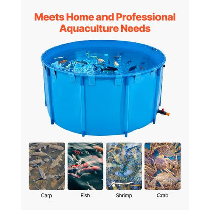 Canvas Fish Pond Upland Fish Aquarium 818 Gallon Round Koi Pond (Blue)