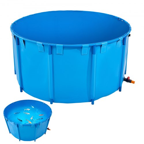 Canvas Fish Pond Upland Fish Aquarium 818 Gallon Round Koi Pond (Blue)