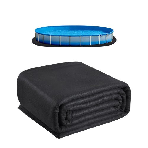 Oval Pool Liner Pad, 15 x 30 ft Pool Liner Pad for Above Ground Swimming Pools, Extra-Thick Pool Mat, Prevents Punctures, Recycled Geotextile Material Underlayment Pad, Extend Liner Life