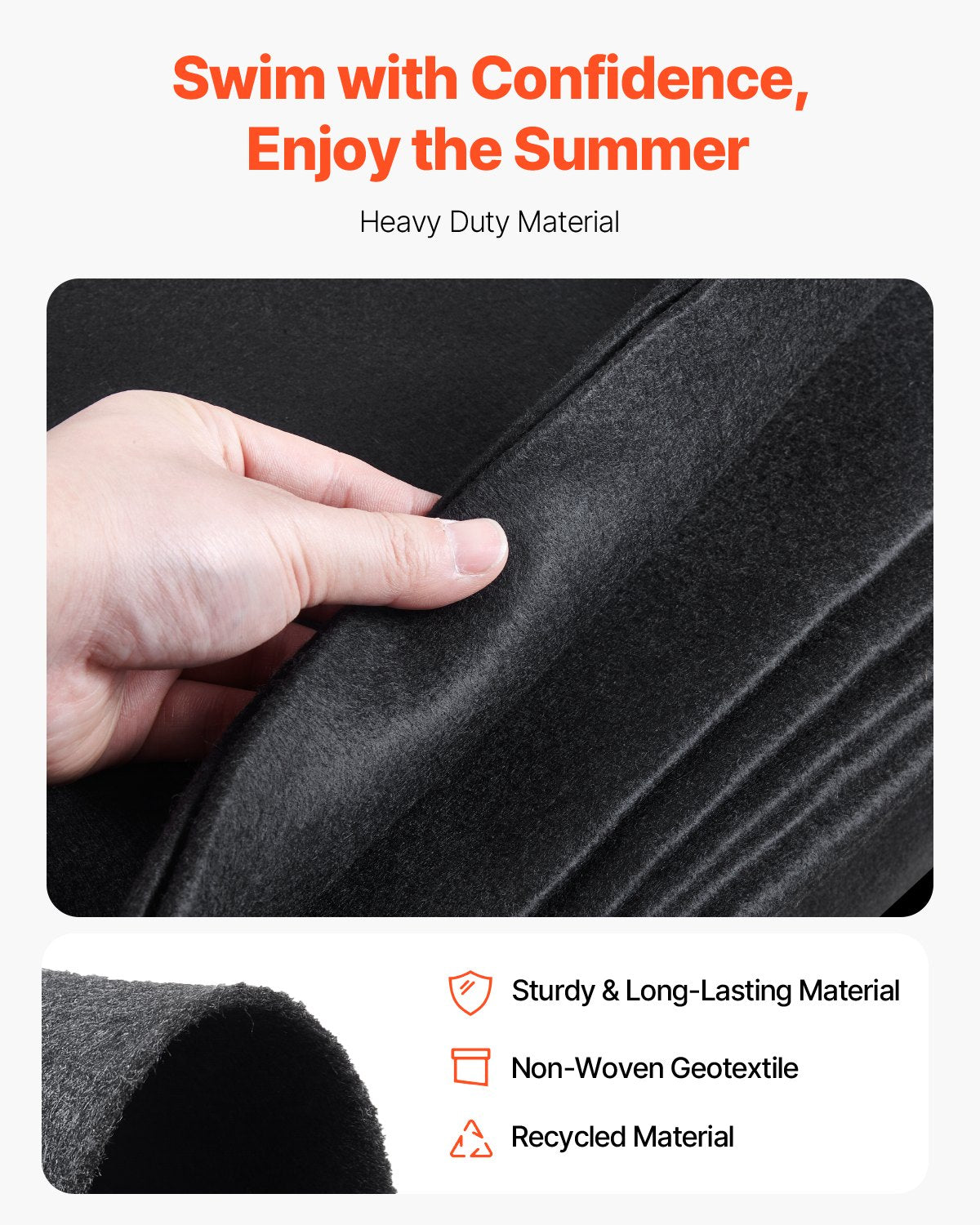 Oval Pool Liner Pad, 18 x 33 ft Pool Liner Pad for Above Ground Swimming Pools, Extra-Thick Pool Mat, Prevents Punctures, Recycled Geotextile Material Underlayment Pad, Extend Liner Life