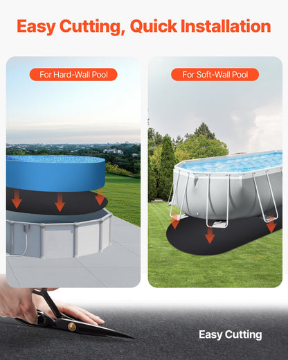 Oval Pool Liner Pad, 18 x 33 ft Pool Liner Pad for Above Ground Swimming Pools, Extra-Thick Pool Mat, Prevents Punctures, Recycled Geotextile Material Underlayment Pad, Extend Liner Life