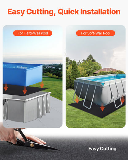 Rechteckige Pool-Liner-Auflage, 3,6 x 7,3 m, strapazierfähige Poolmatte, verhindert Einstiche