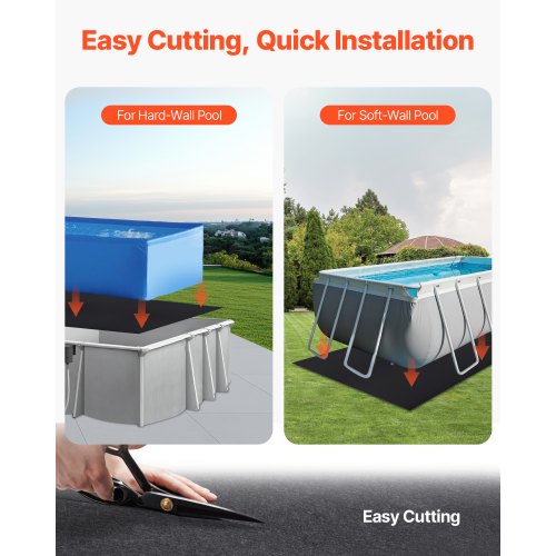 Rektangulär Poolmatta, 4,6 x 9,6 m Poolmatta för ovanmarkspooler, Extra tjock poolmatta, Förhindrar punkteringar, Underlag av återvunnet geotextilmaterial, Förlänger fodrets livslängd |  EU