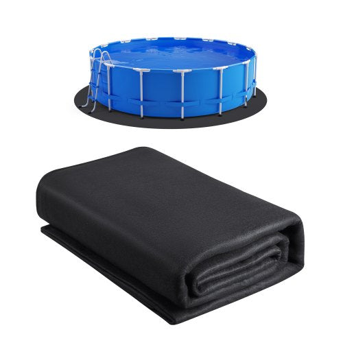 24ft Round Pool Liner Pad, Pool Liner Pad for Above Ground Swimming Pools, Extra-Thick Pool Mat, Prevents Punctures, Recycled Geotextile Material Underlayment Pad, Extend Liner Life
