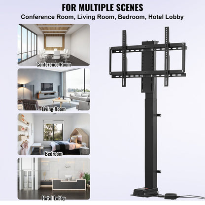Motorized TV Lift Stroke Length 35 Inches Motorized TV Mount Fit for 32-65 Inch TV Lift with Remote Control Height Adjustable 28.7-64.2 Inch,Load Capacity 154 Lbs