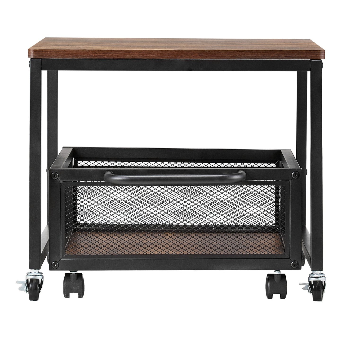 Mini-Kühlschrankständer 198lbs mit Lagerwagen und Schwenkrädern hellbraun