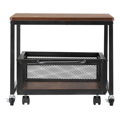 Mini-Kühlschrankständer 198lbs mit Lagerwagen und Schwenkrädern hellbraun