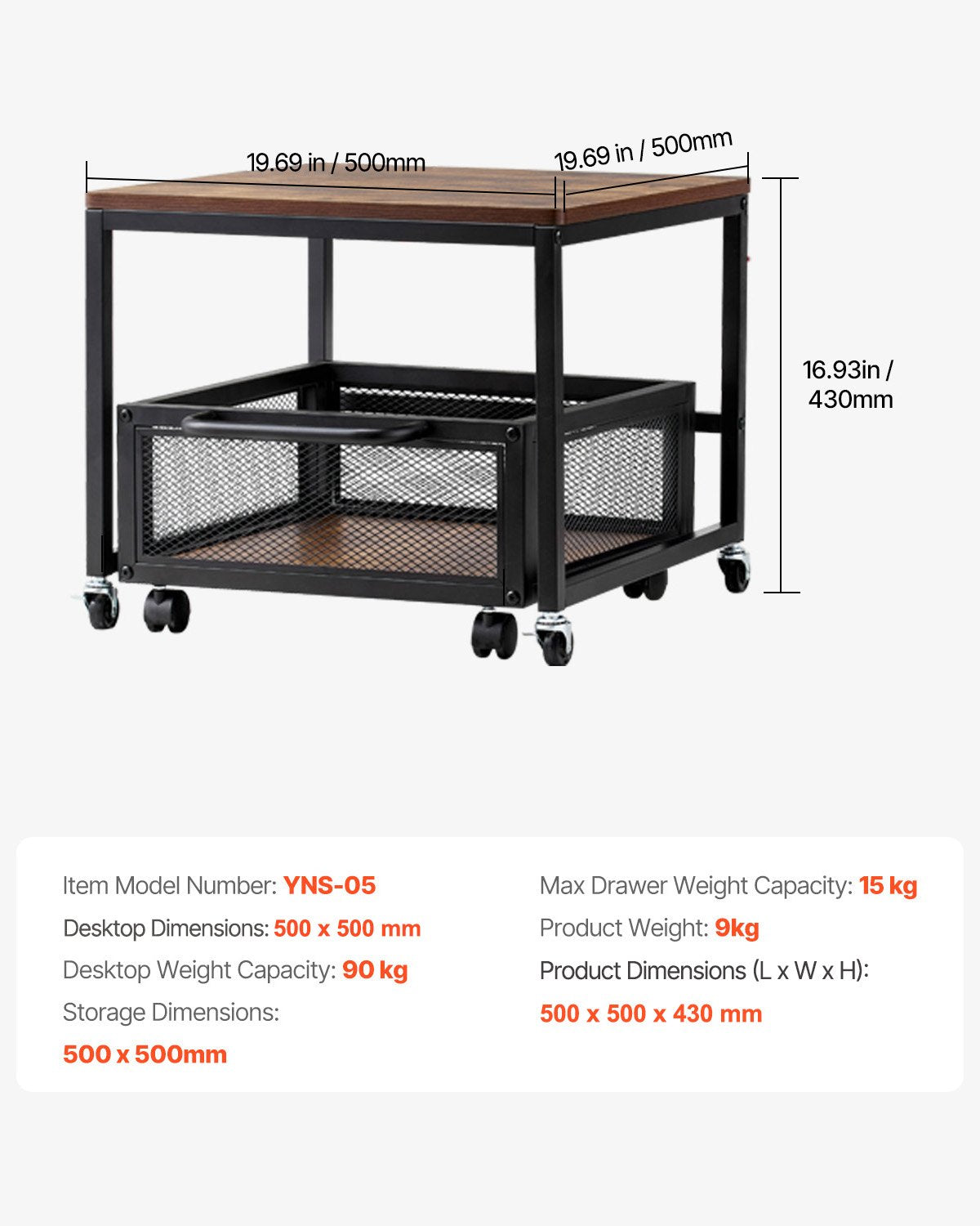 Mini Fridge Stand with Storage, 198 lbs Mini Fridge Table with Movable Storage Cart & Swivel Wheels, Beverage Refrigerator Stand for Coffee Bar, Mini Fridge Organizer for Home Dorm, Light Brown