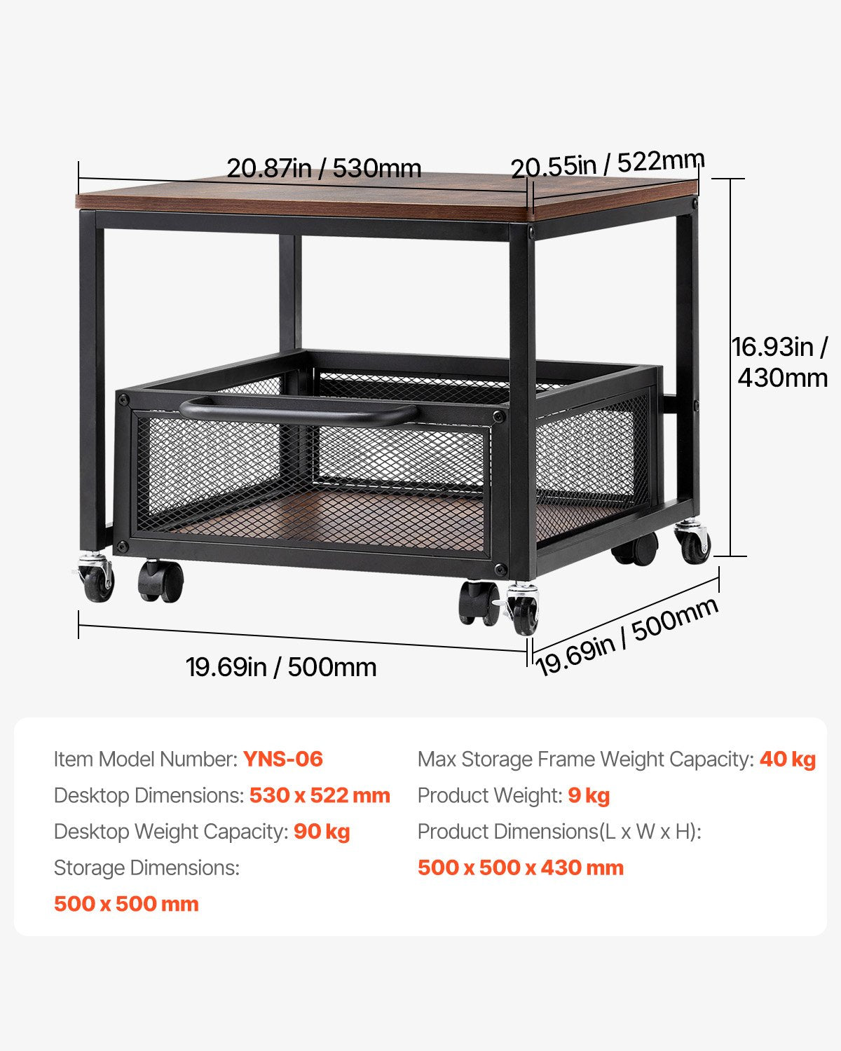 Mini Fridge Stand with Storage, 198 lbs Mini Fridge Table with Movable Storage Cart & Swivel Wheels, Beverage Refrigerator Stand for Coffee Bar, Mini Fridge Organizer for Home Dorm, Dark Brown