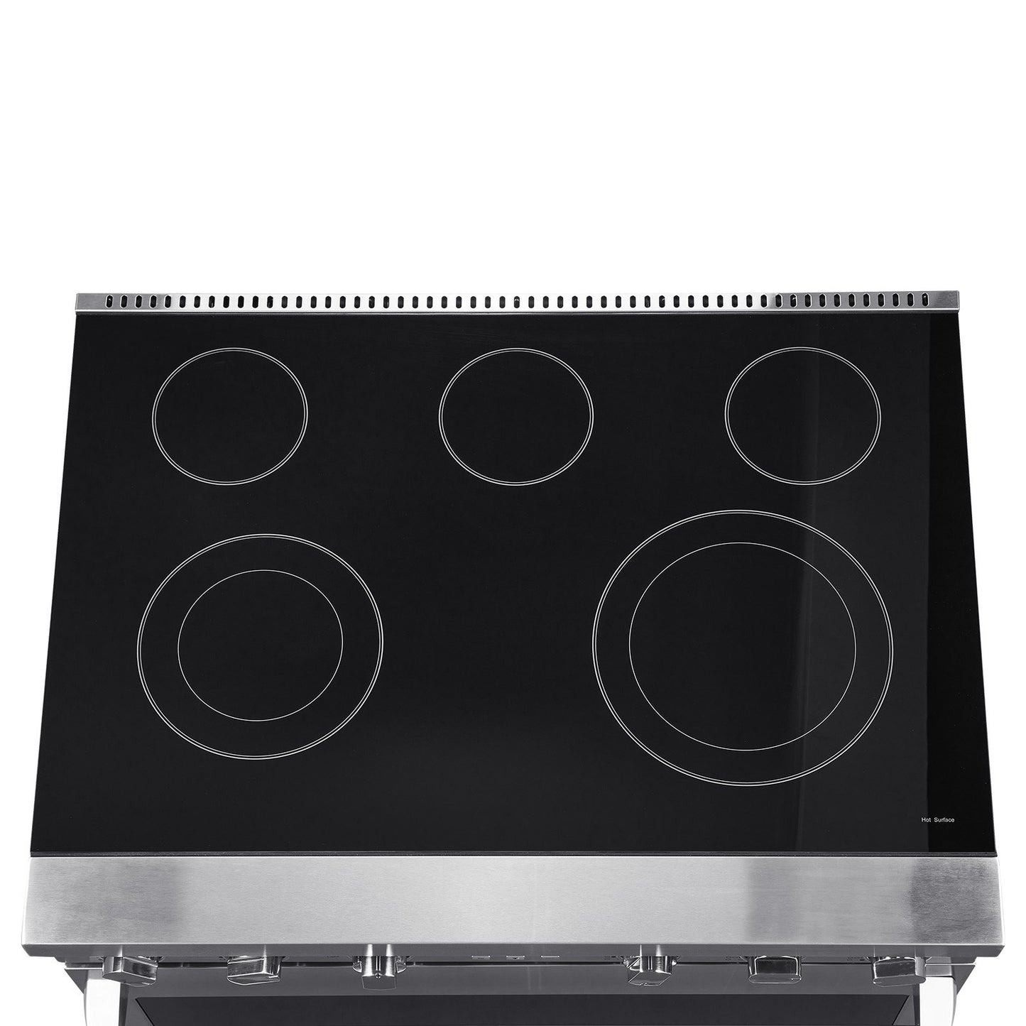 36 in Electric Range Oven, 6.0 Cu. Ft. Capacity Compact Freestanding Oven, Stainless Steel Kitchen Stove, with 5 Burners, Digital Screen Button Control, Easy Reach Racks for RV(No Power Cord)