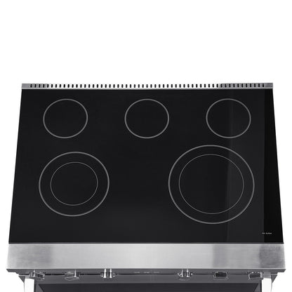 36 in Electric Range Oven, 6.0 Cu. Ft. Capacity Compact Freestanding Oven, Stainless Steel Kitchen Stove, with 5 Burners, Digital Screen Button Control, Easy Reach Racks for RV(No Power Cord)