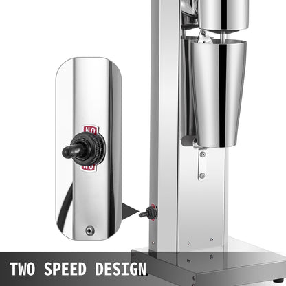 Milkshake Maker Kit, Stainless Steel Electric Milkshake Maker, 180W Milkshake Machine, Single Head Classic Milkshake Maker with 800ml Cup, Silver Milkshake Maker Machine, 2 Speed Adjustable