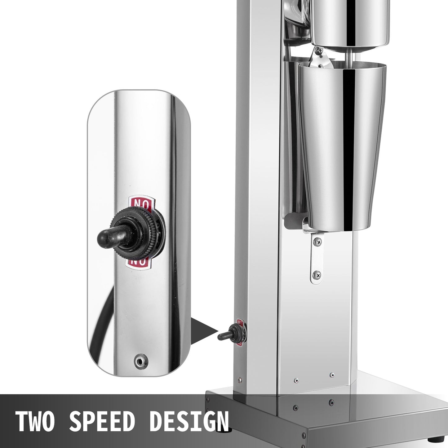 Milkshake Maker Kit, Stainless Steel Electric Milkshake Maker, 180W Milkshake Machine, Single Head Classic Milkshake Maker with 800ml Cup, Silver Milkshake Maker Machine, 2 Speed Adjustable