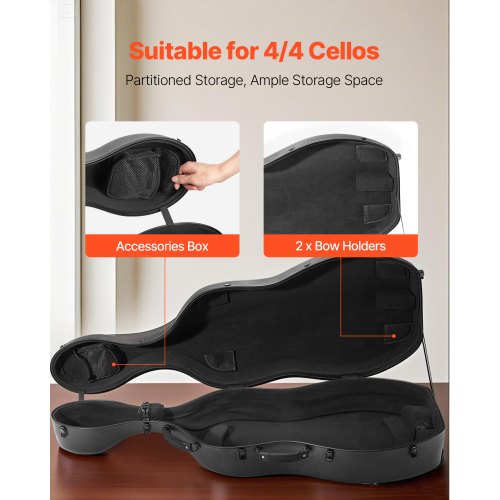 Bärbar Komposit Kolfiber 4/4 Fullstorlek Celloväska Bärväska