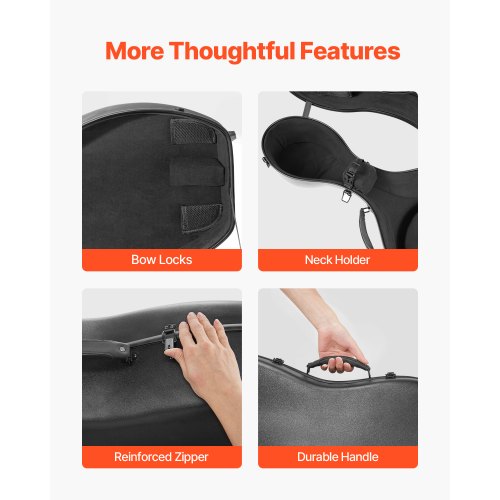 Bärbar Komposit Kolfiber 4/4 Fullstorlek Celloväska Bärväska