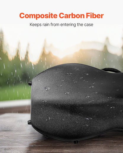 4/4 Full Size Cello Case, Composite Carbon Fiber, Lightweight Portable Travel Carrying Bag, with Plush Lining, Dual Shoulder Straps, Anti-Scratch, Professional Cello-Shape, for Cello, Black