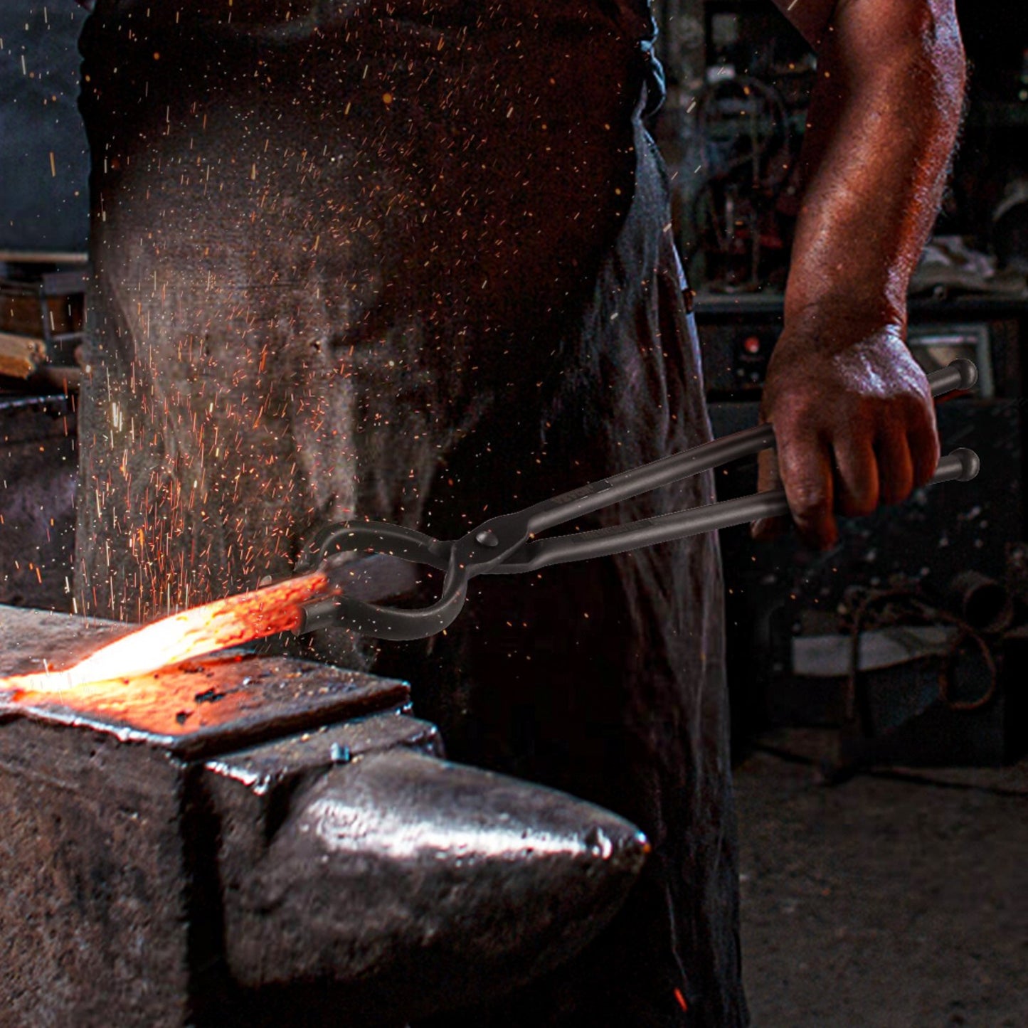 Blacksmith Tongs, 18” 3 PCS, V-Bit Bolt Tongs, Wolf Jaw Tongs and Z V-Bit Tongs, Carbon Steel Forge Tongs with A3 Steel Rivets, for Beginner and Seasoned Blacksmiths, Bladesmiths and Craftsmen