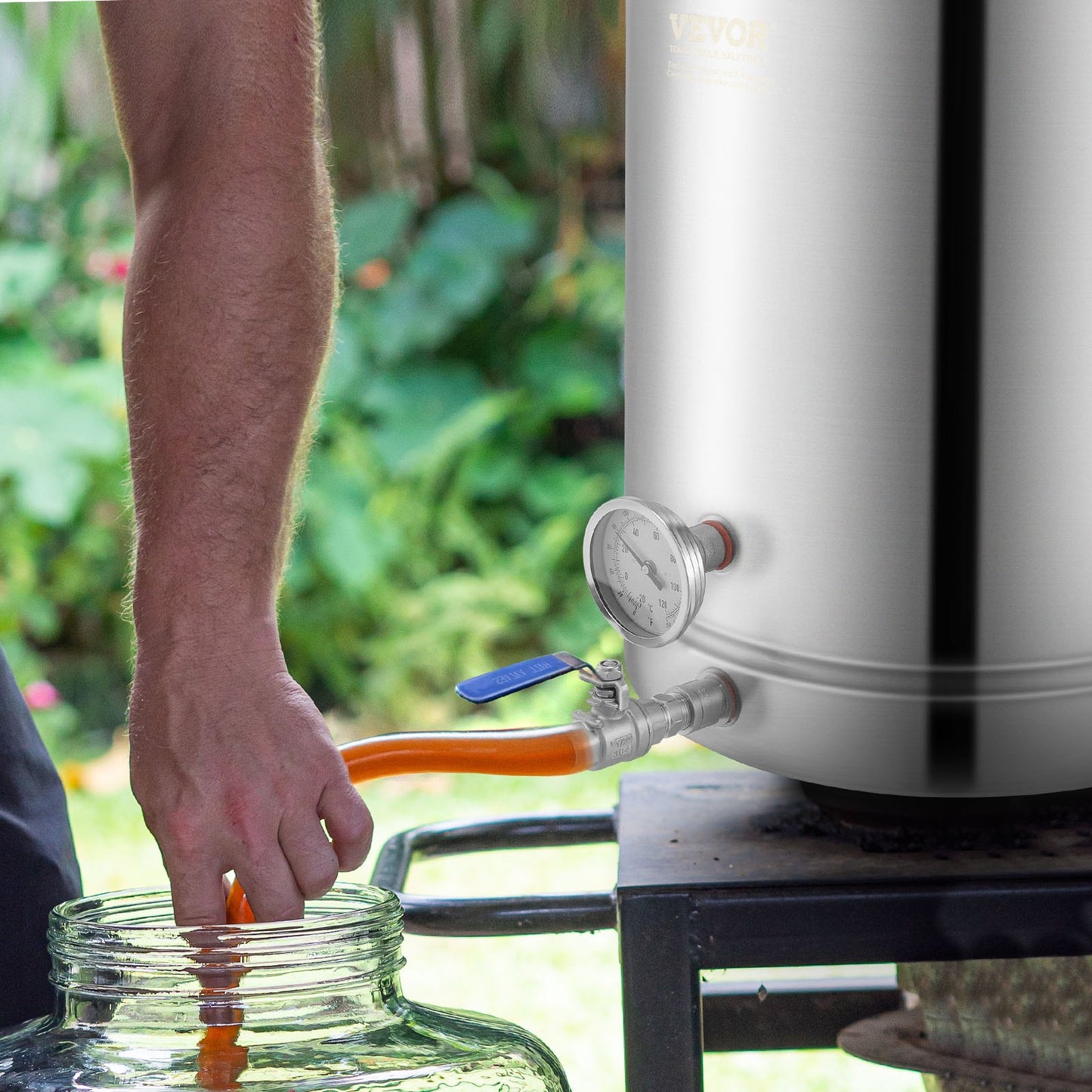 Stainless Steel Kettle, 16 GALLON Brewing Pot, Tri Ply Bottom for Beer, Brew Kettle Pot, Home Brewing Supplies Includes Lid, Handle, Thermometer, Ball Valve Spigot, Filter, Filter Tray