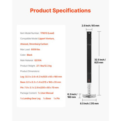 RV Lead Fünfrad-Fahrwerksbeine 179013 für Lippert Venture 32,5 Zoll | EU