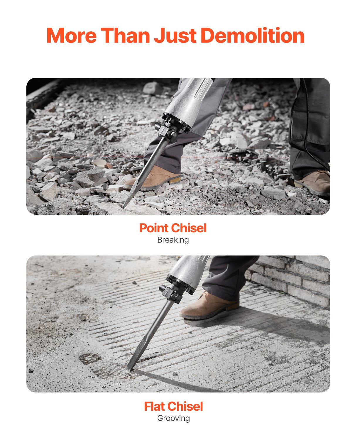 Demolition Jack Hammer, 2200W Jack Hammer Concrete Breaker, 1350 BPM Heavy Duty Electric Jack Hammer, 4pcs Chisels Bit with Case, Black