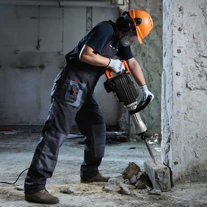 Demolition Jack Hammer, 2200W Jack Hammer Concrete Breaker, 1350 BPM Heavy Duty Electric Jack Hammer, 4pcs Chisels Bit with Case, Black