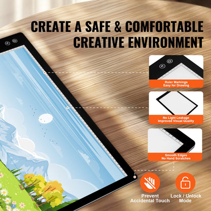 A2 LED-Lichttafel, wiederaufladbares Tracing Pad, 6 Helligkeitsstufen dimmbar