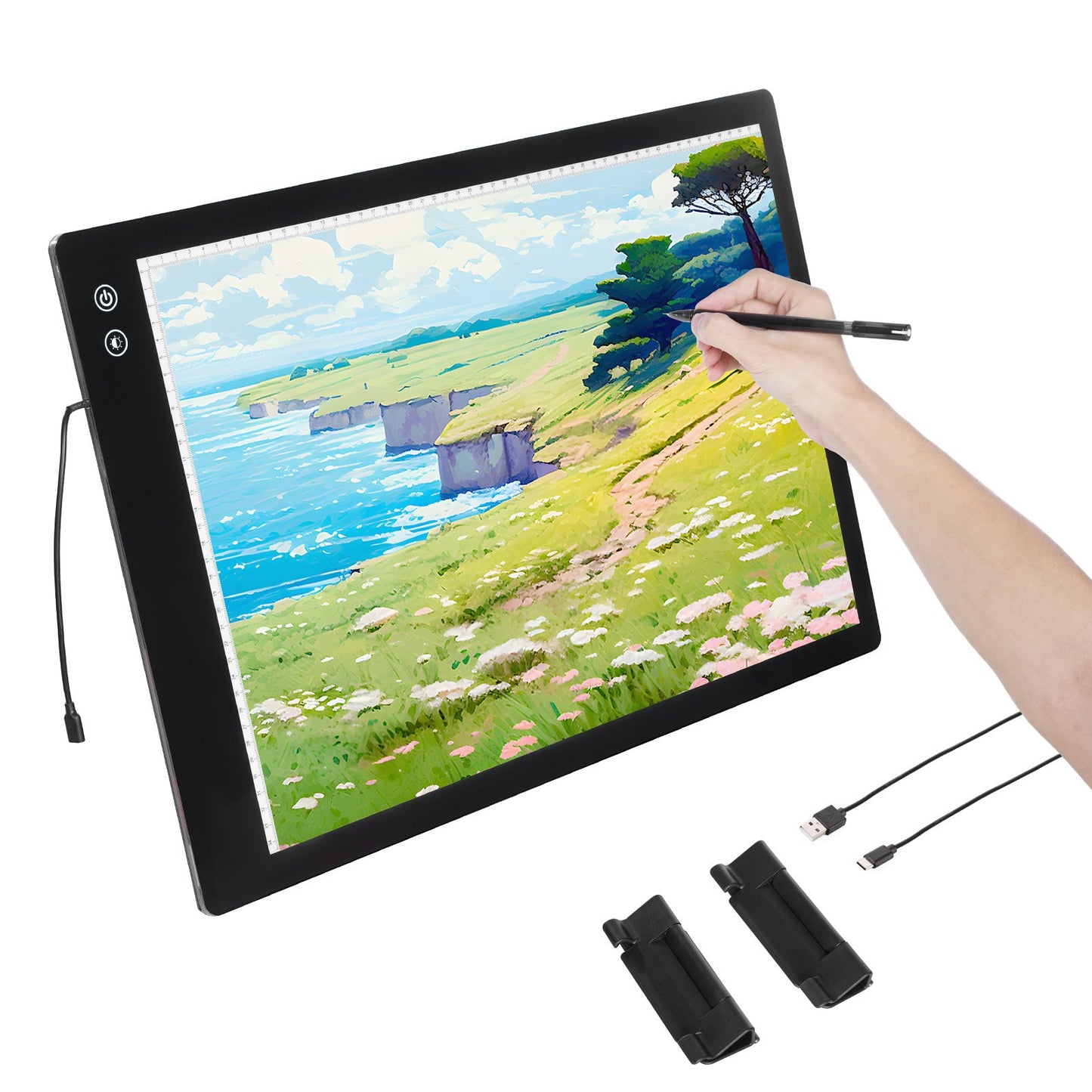 A2 LED-Lichttafel, wiederaufladbares Tracing Pad, 6 Helligkeitsstufen dimmbar