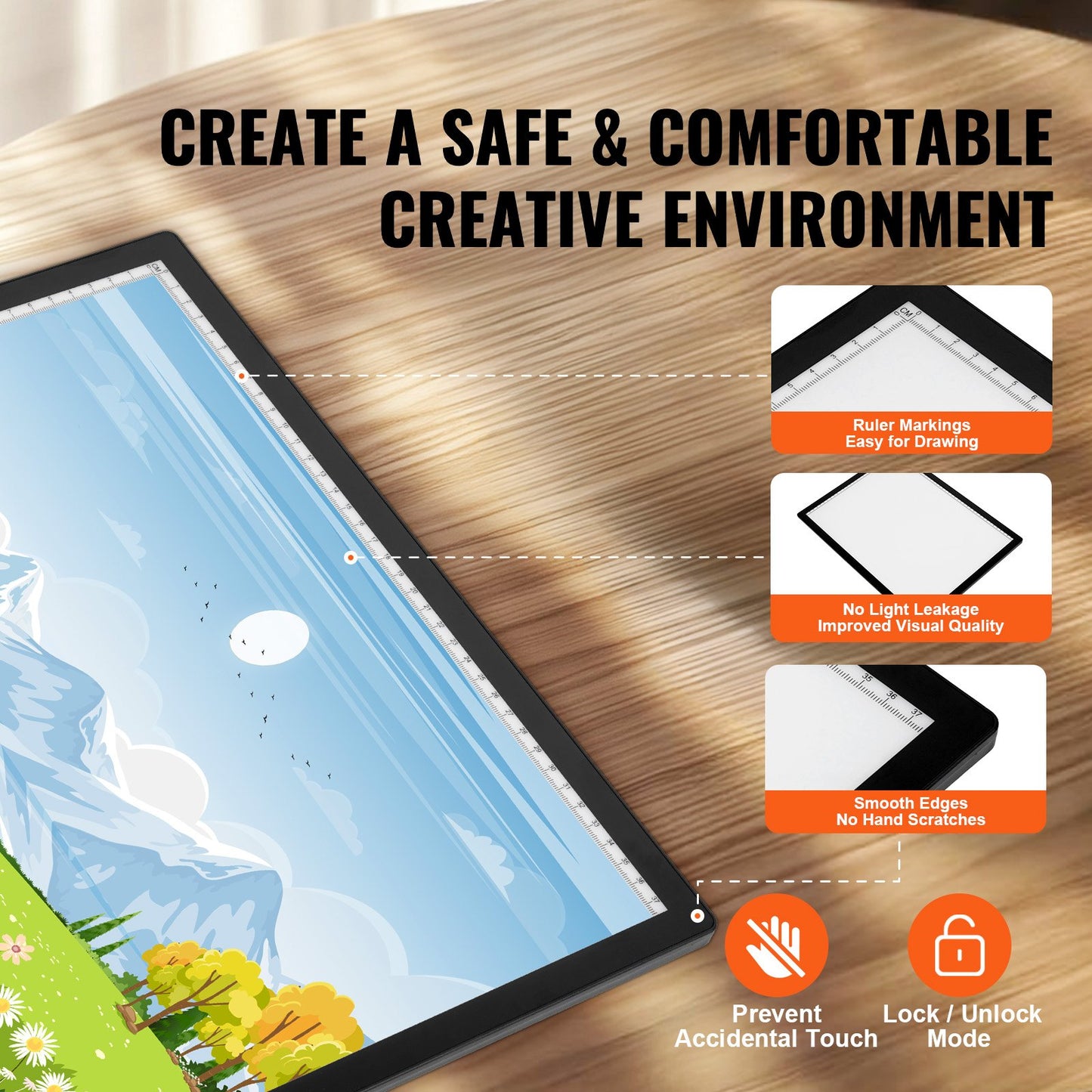 A3 LED-Lichttafel, wiederaufladbares Tracing Pad, 6 Helligkeitsstufen, dimmbar