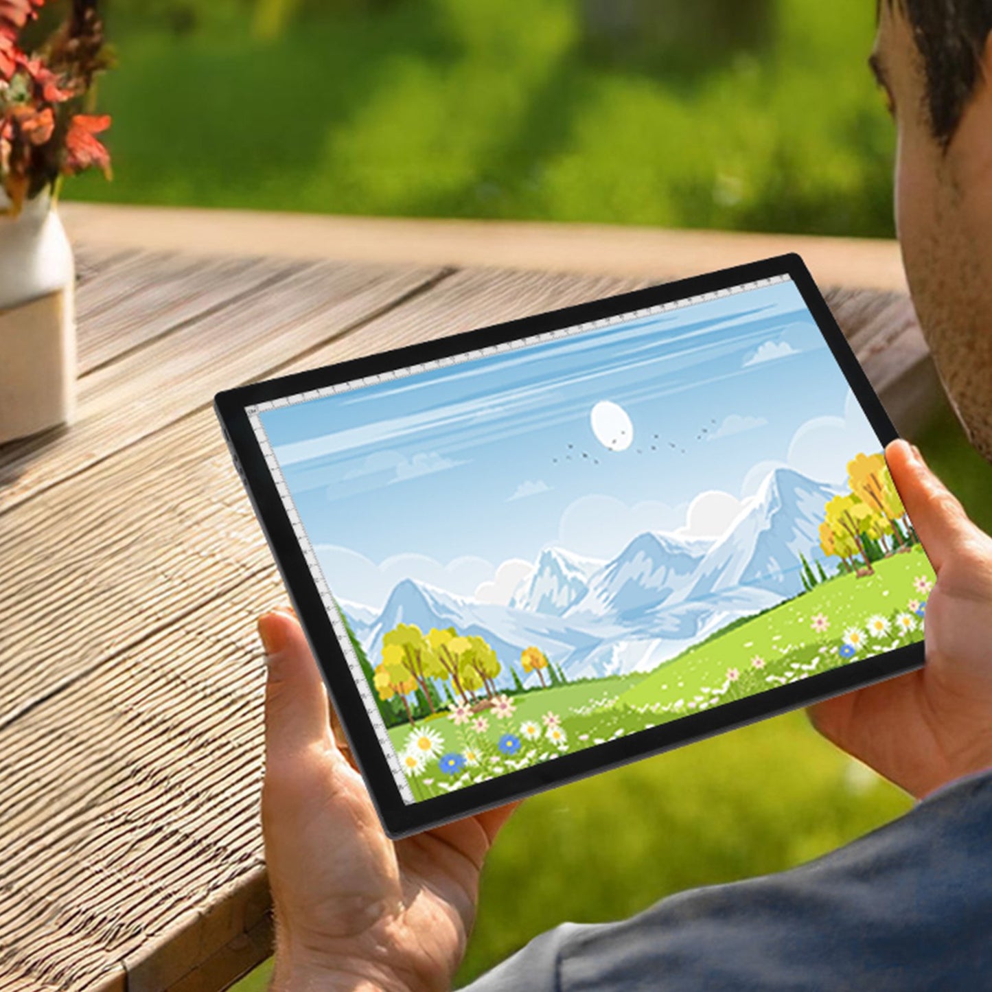 Light Board, A3 LED Light Pad with 6 Level Dimmable Brightness, Rechargeable Light Table for Tracing, Light Box for Diamond Painting, Animation, Sketching, Drawing, Stenciling, Artists (Black)