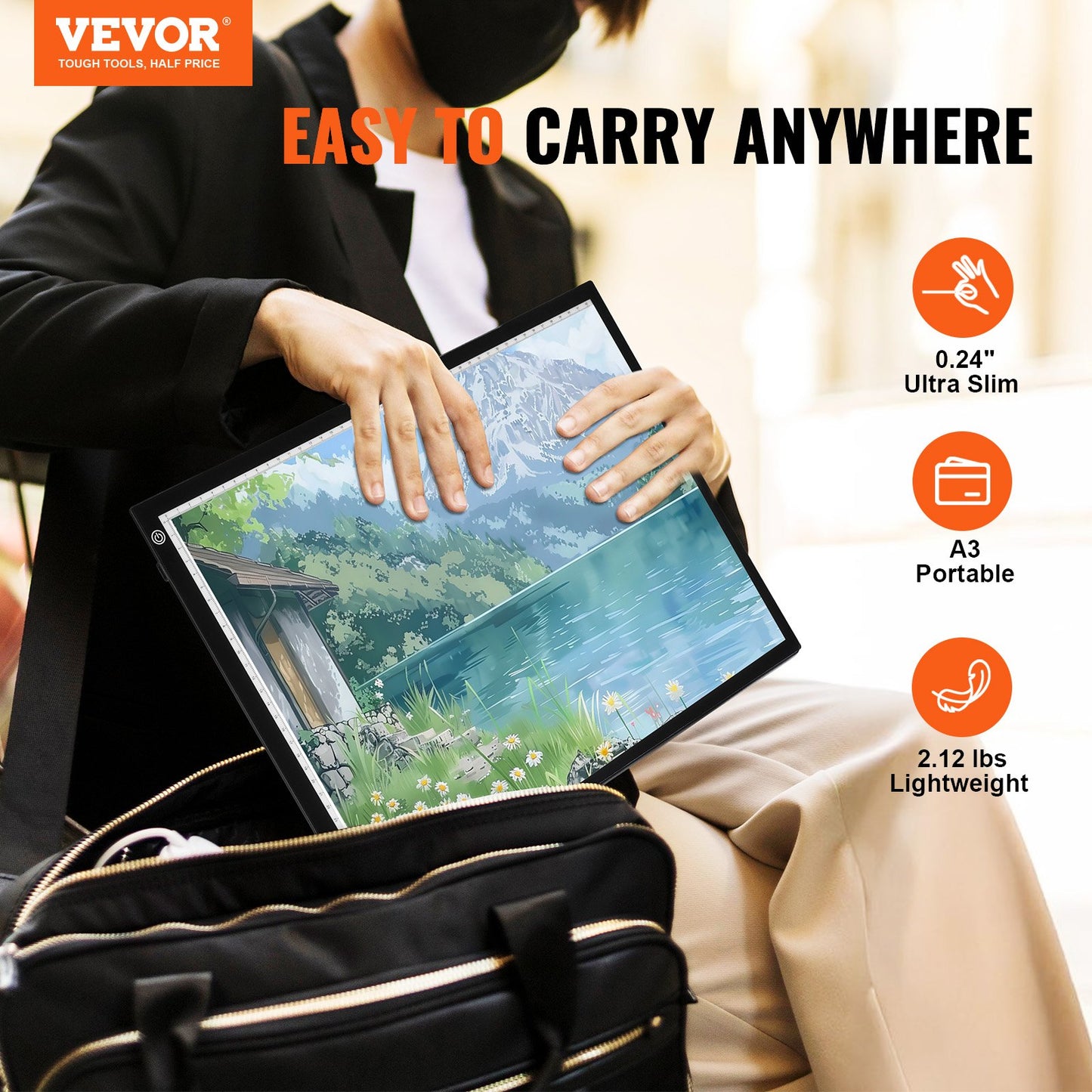 A3 LED Light Board USB-driven Tracing Pad 3 nivåer Dimbar Ljusstyrka