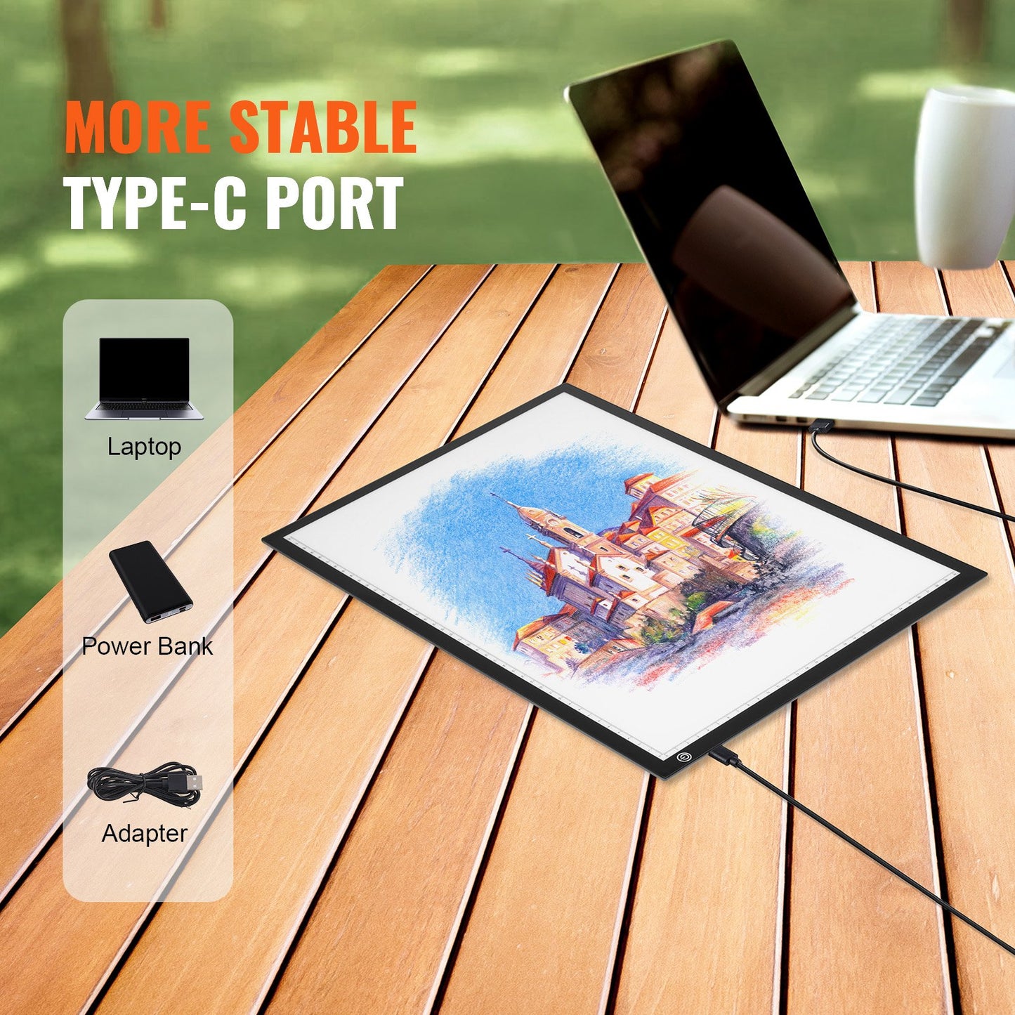 A3 LED Light Board USB-driven Tracing Pad 3 nivåer Dimbar Ljusstyrka