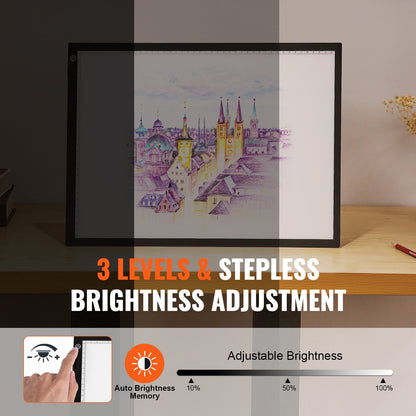 A3 LED Light Board USB-driven Tracing Pad 3 nivåer Dimbar Ljusstyrka