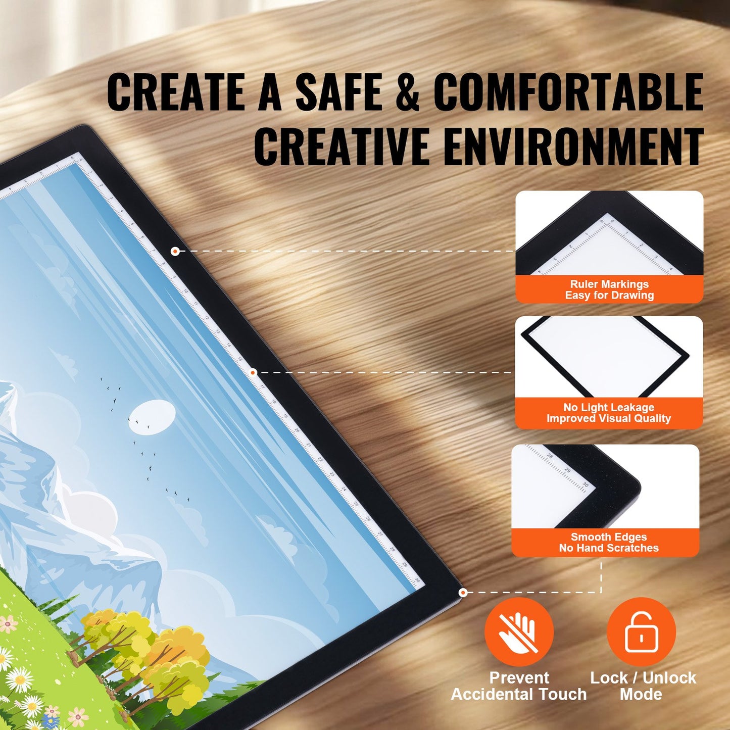 A4 LED Light Board Uppladdningsbar Tracing Pad 5 nivåer Dimbar Ljusstyrka