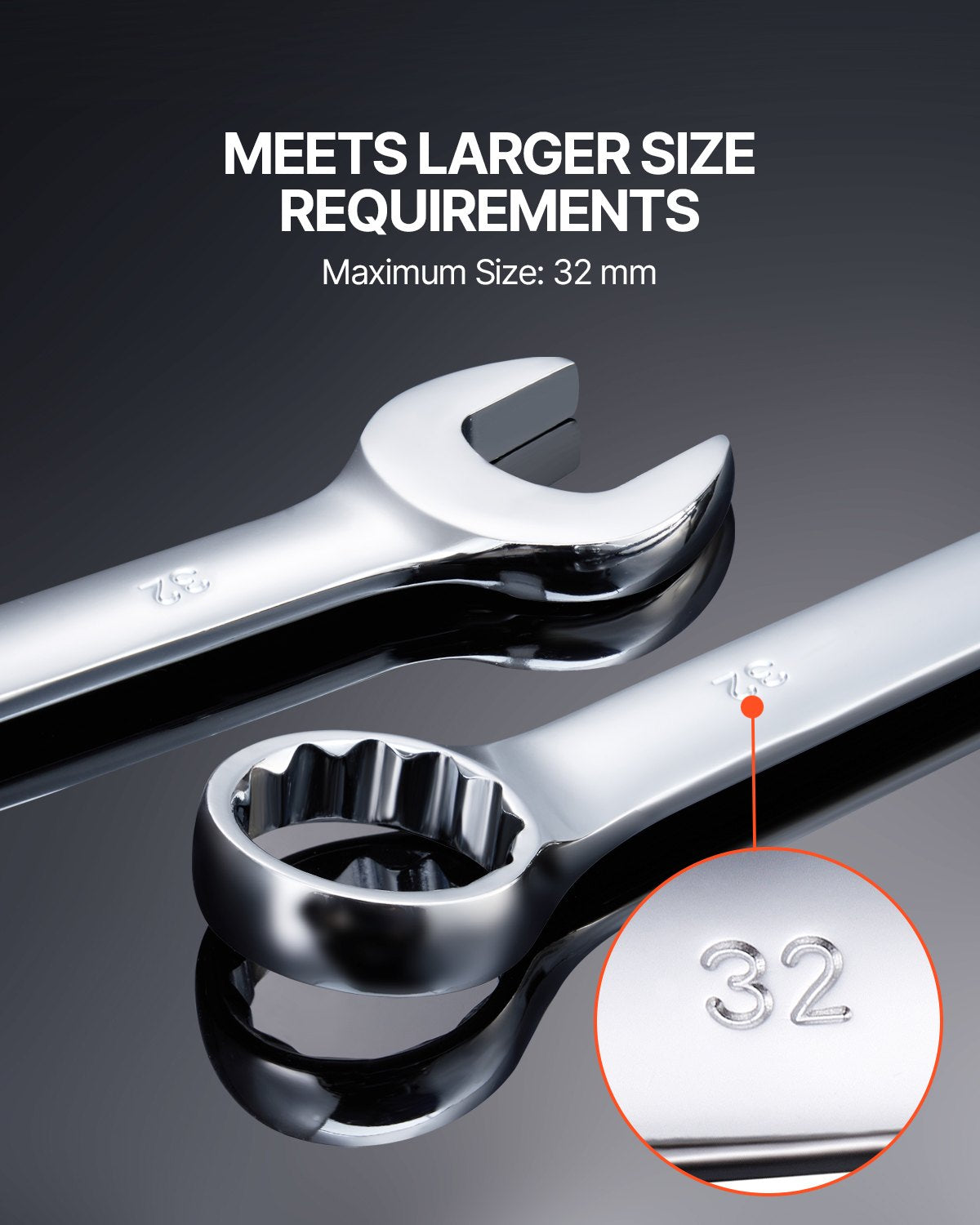 Combination wrench set 25-piece metric 6 mm to 32 mm with roll-up bag