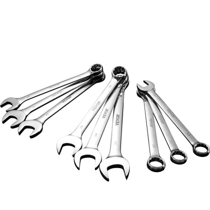 Combination wrench set 25-piece metric 6 mm to 32 mm with roll-up bag